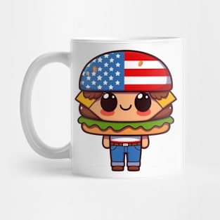 A Whimsical Tribute to American Culture in Cartoon Style T-Shirt Mug